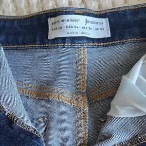 Stradivarius Light and Dark Blue High Waist Jeans